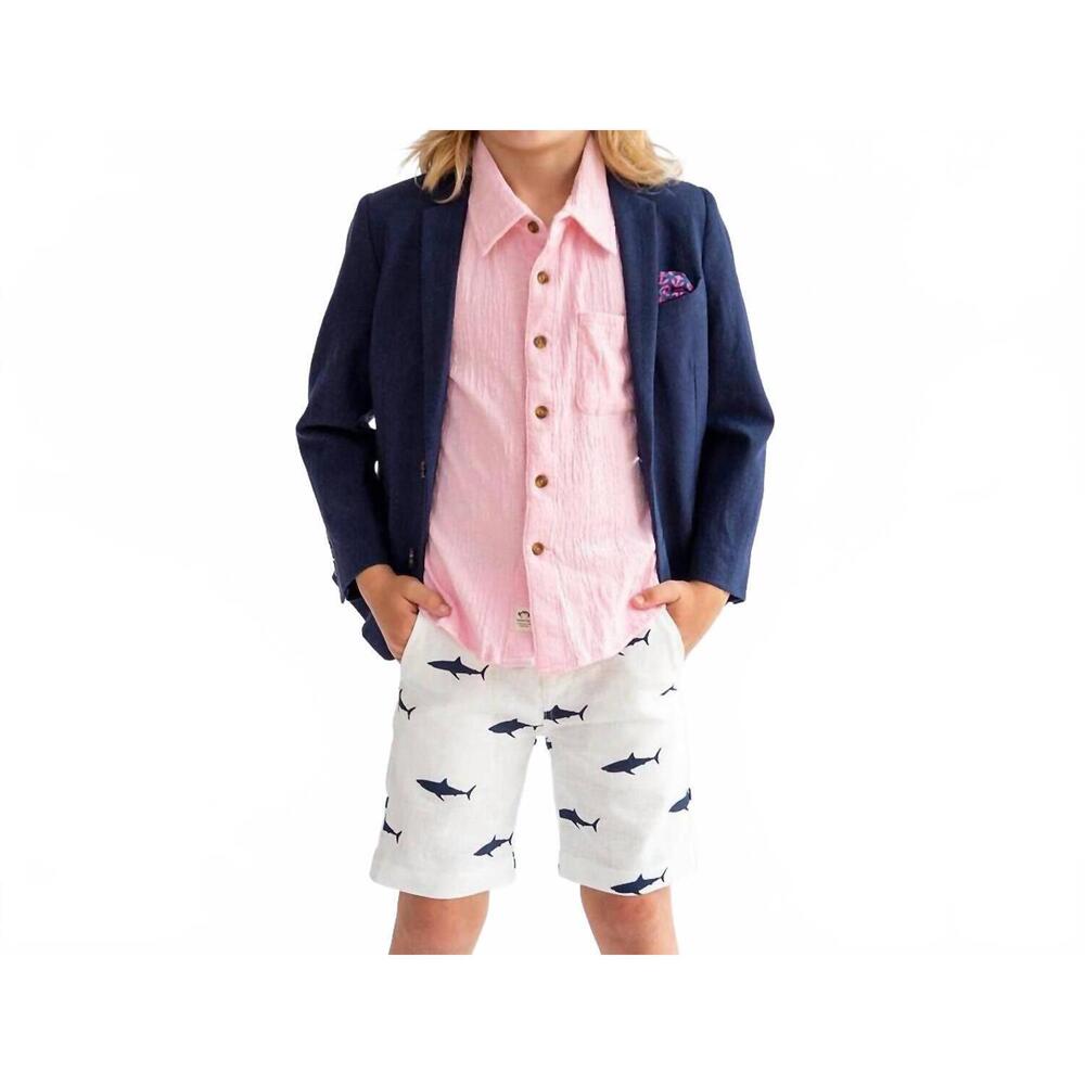 NEW APPAMAN boy's nautical trouser short in great white